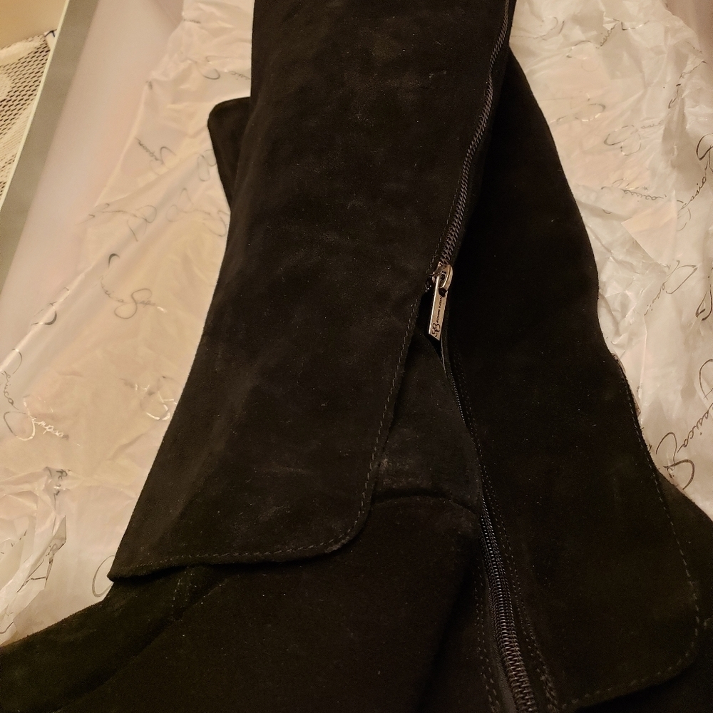 Black suede knee high boots - Picture 6 of 10